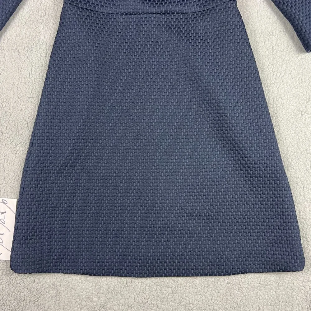 J Crew Sheath Dress Women 4 Navy Blue Work Portfolio Office Matelasse Workwear - Picture 3 of 12